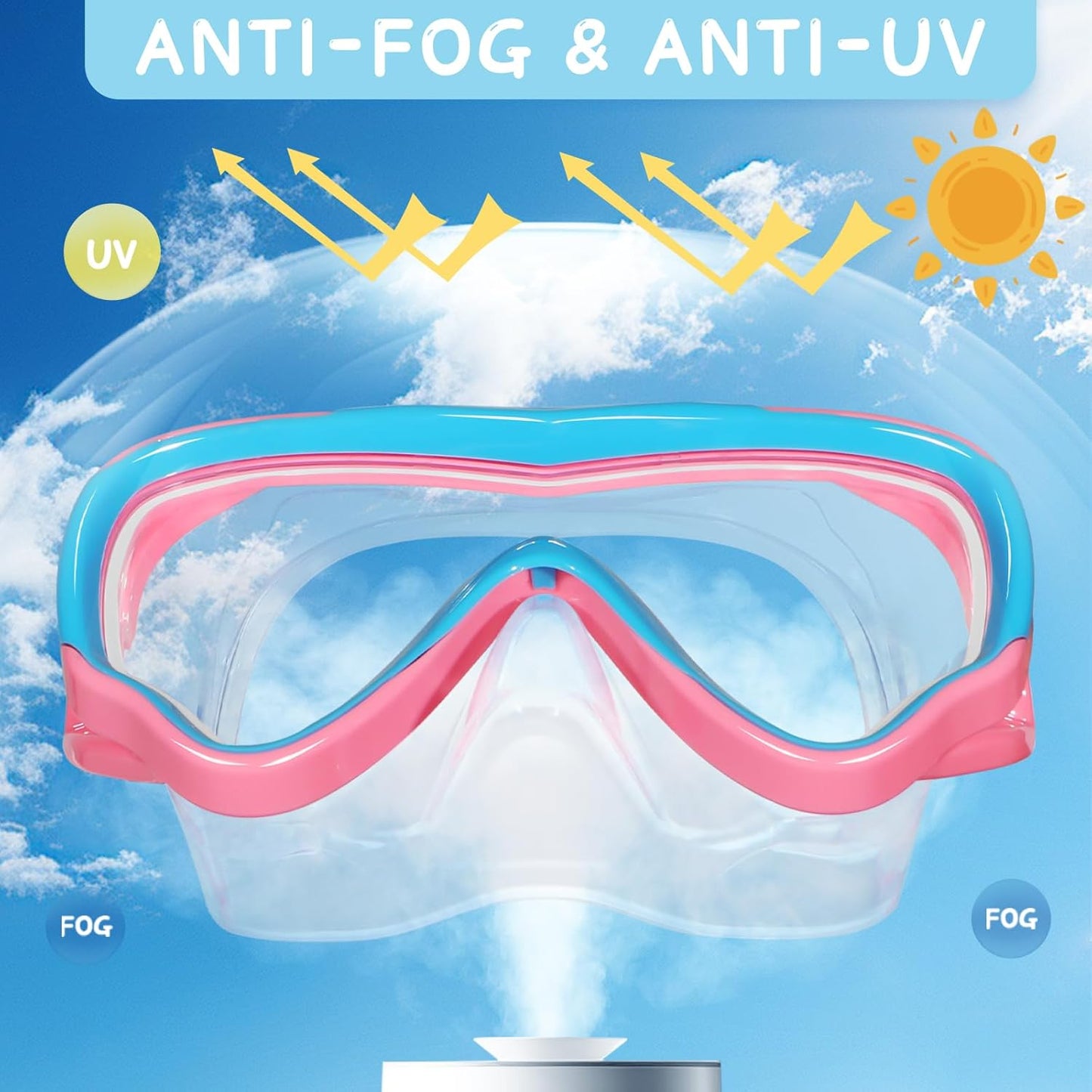 Water Space Kids Swimming Goggles - Anti-Shatter Lens & UV Protection | No-Leak Design for Ages 3-15