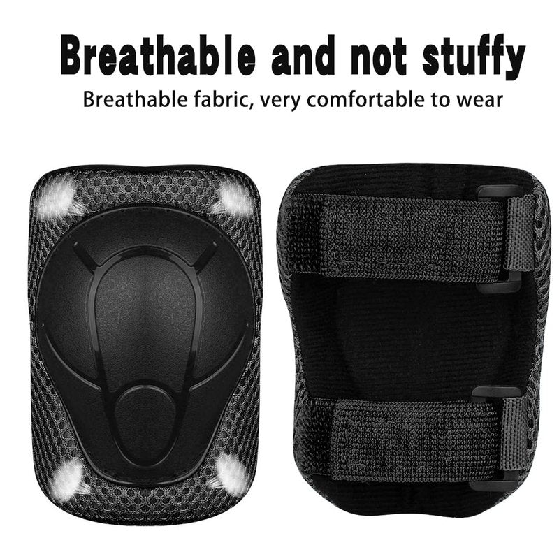 Protective Gear Set, Knee Pads for Kids 3-10 Years Old, Toddler Elbow Pads, Wrist Guards, Skating Cycling Bike Rollerblading Scooter (Black, Small（3-8years)