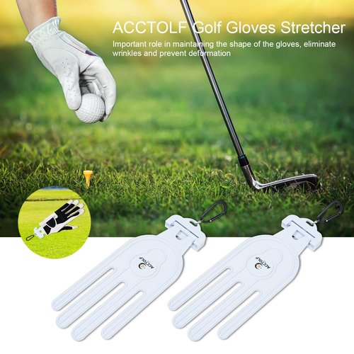 ACCTOLF Golf Glove Holder, 2PCS Durable Golf Gloves Stretcher with Hook for Golf Bag Accessories, Holder Hanger Keeper Dryer Shaper Tool for Golfer Gloves Maintenance