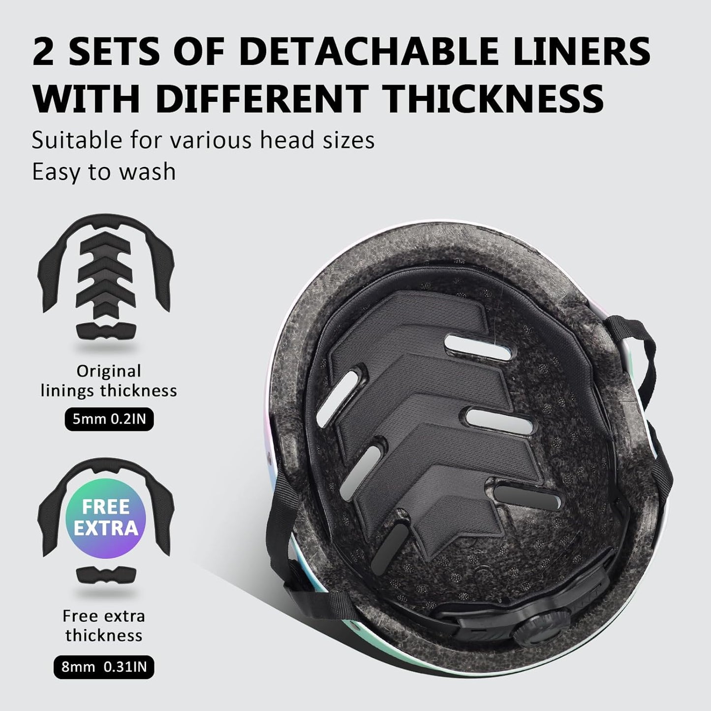 Skiennix Skateboard & Bike Helmet - Lightweight Adjustable Multi-Sport Protection for All Ages