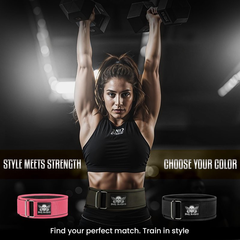 BodyReapers Nylon Auto-Locking Weight Lifting Belt, 4" Weightlifting Belt For Fitness, Weight Lifting, Olympic Lifting - Adjustable Deadlift Belt, Squat Belt - Workout Belt For Men & Women