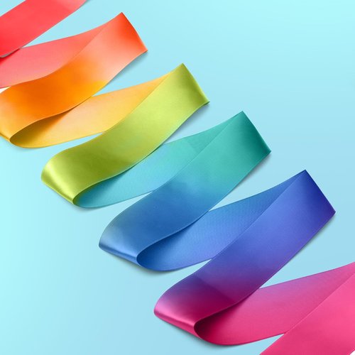 Gymnastics Ribbon 2 Pack - Colorful Dance Bands with Sticks for Kids | Vibrant Rainbow Streamers for Parties & Play