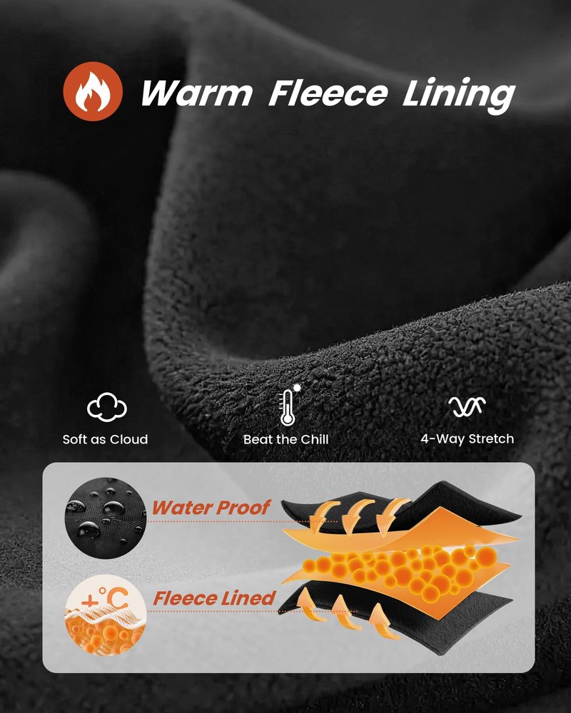 NexiEpoch Fleece Lined Leggings Women with Pockets - Water Resistant Winter Thermal High Waisted Running Hiking Yoga Pants