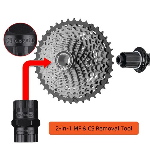 Phidinova Professional Dual Function 2-in-1 Bicycle Cassette and Freewheel Removal/Lockring Tool for Modern Bikes Drivetrain Service Tool