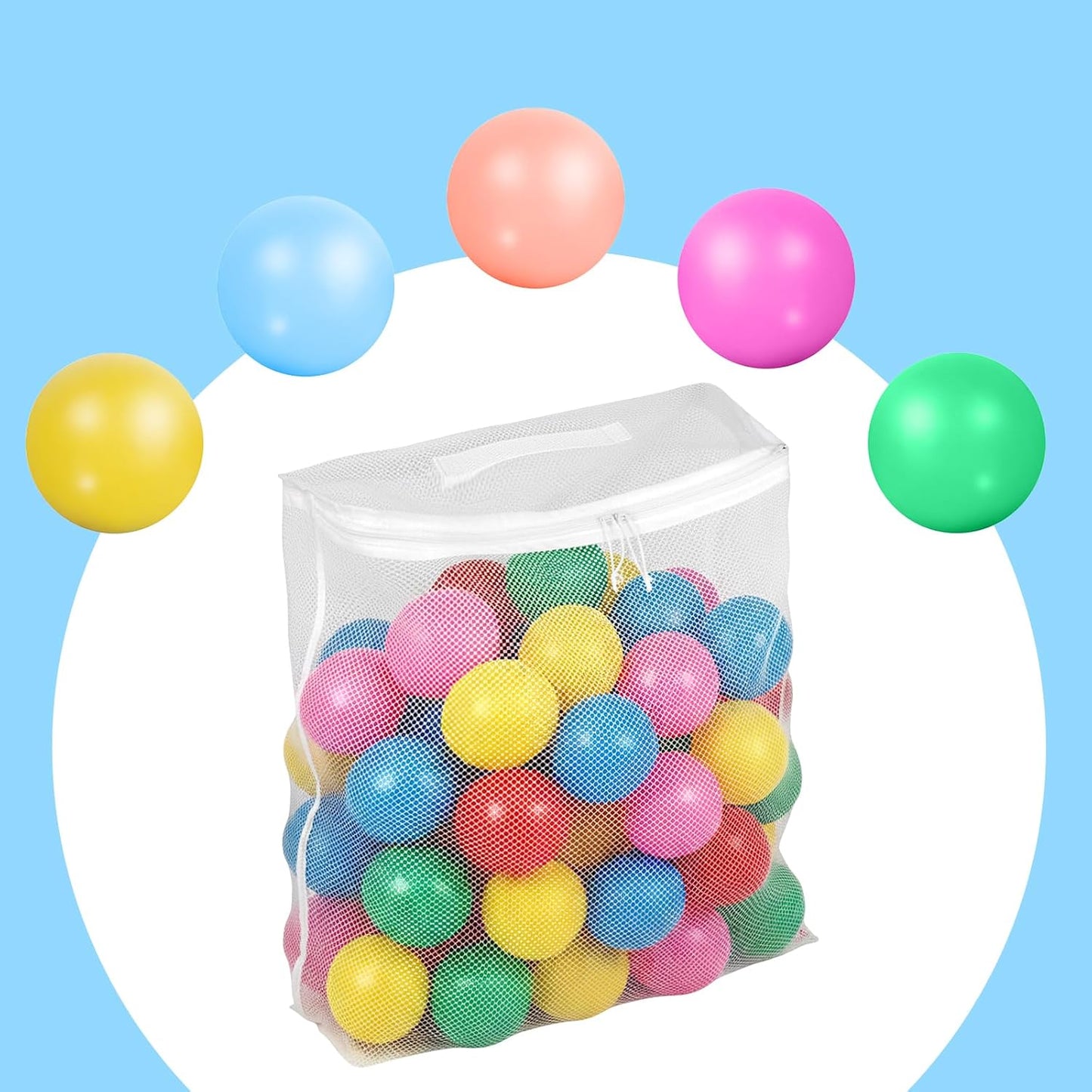 Molain Mesh Ball Pit Balls Storage Bag - Durable Nylon Organizer for Playpen | 16.5 x 8.3 x 14.6 Inches