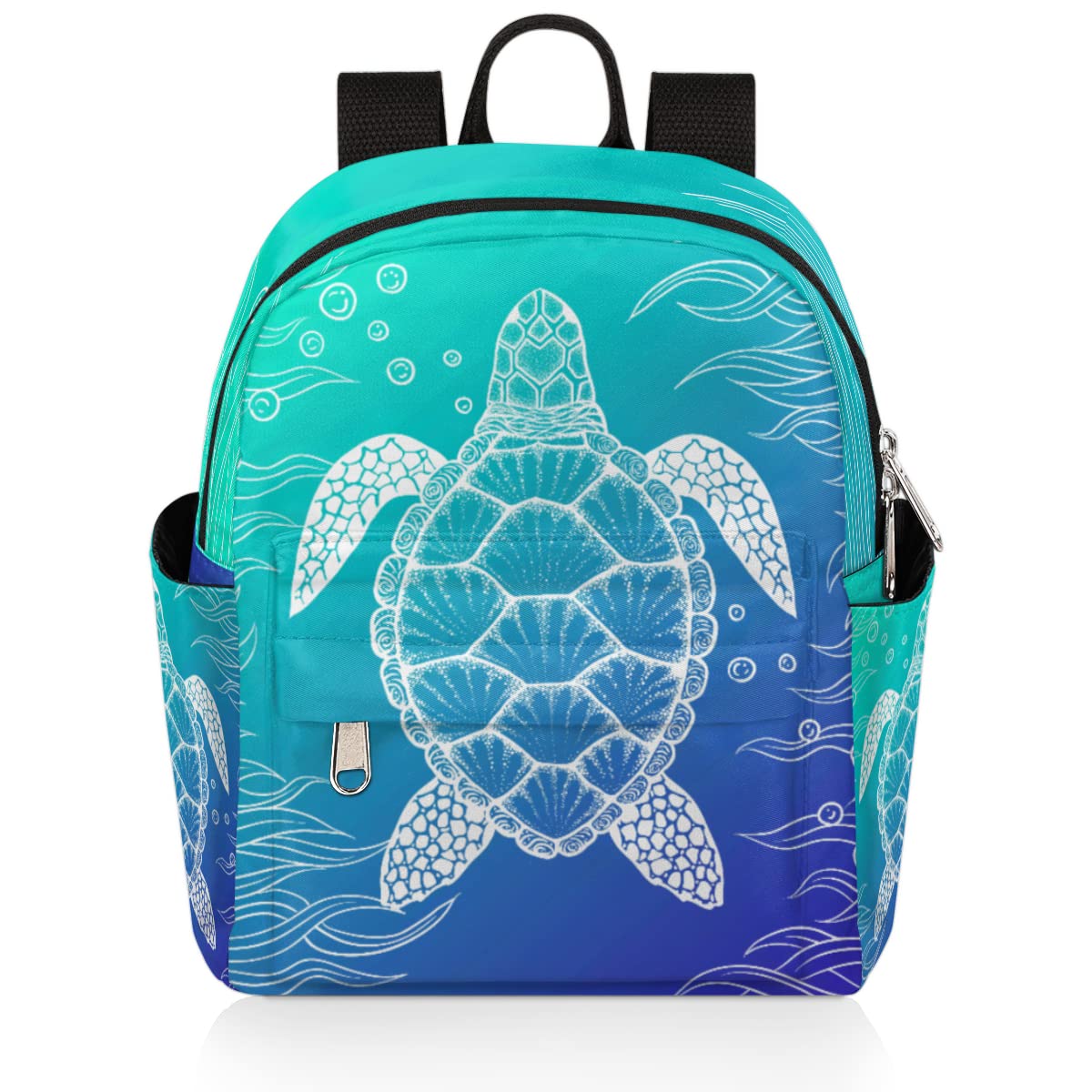 Ocean Turtle Mini Backpack Purse for Women, Sea Turtle Animals Lightweight Small Backpack Casual Travel Bag Daypack for Girls Children Teens Adult School Bag