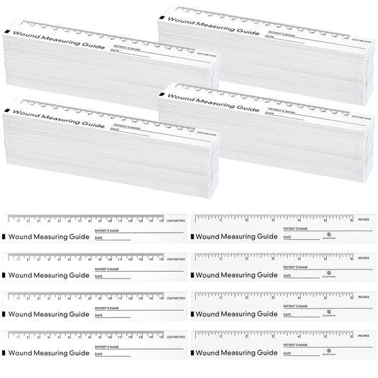 Janlaugh 100 Pcs Wound Ruler 6 Inch Wound Measuring Tape Paper Guide Ruler Double Sided Disposable Paper Tape Measure Measurement Tools for Nurses