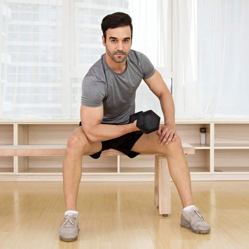 JFIT Rubber Hex Dumbbell - Durable Weight for Strength Training | 10 lb, 15 lb, 20 lb Options