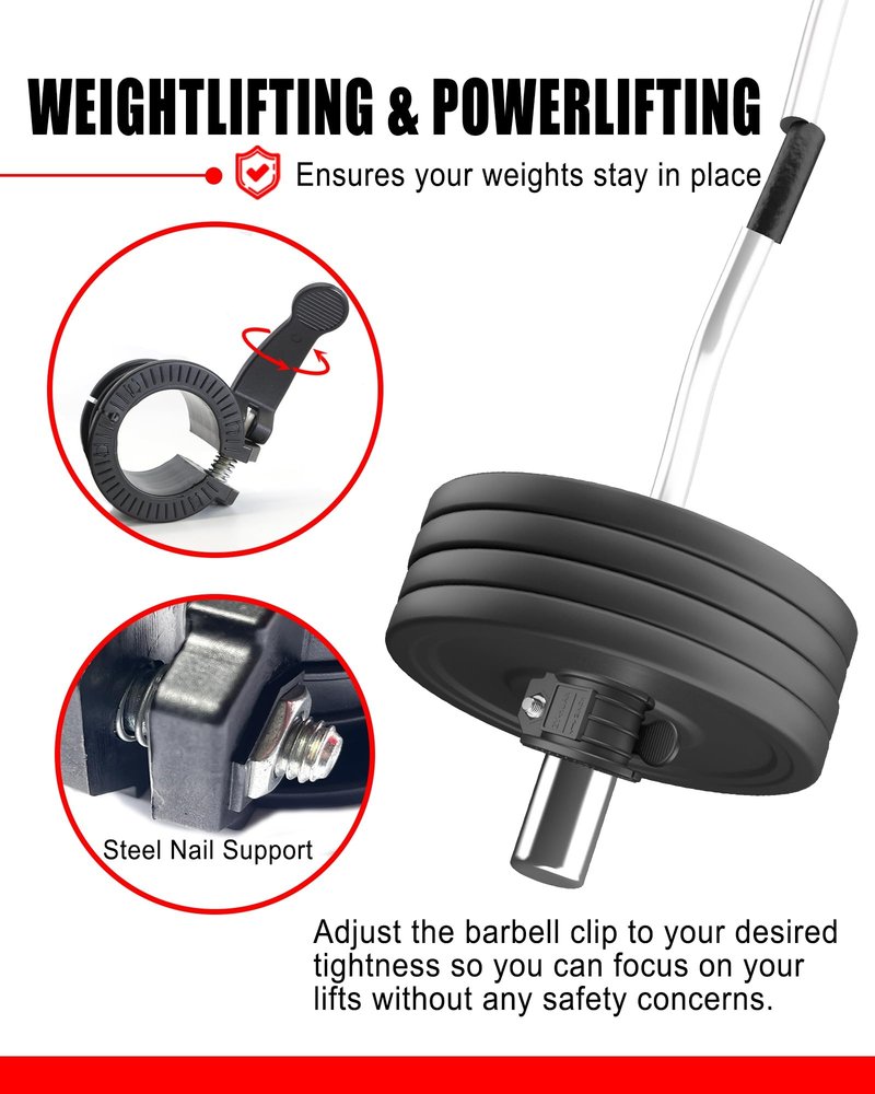 Olympic Barbell Clamps 2 inch Adjustable Barbell Clips Quick Release Pair of Locking Weight Clips for Bars