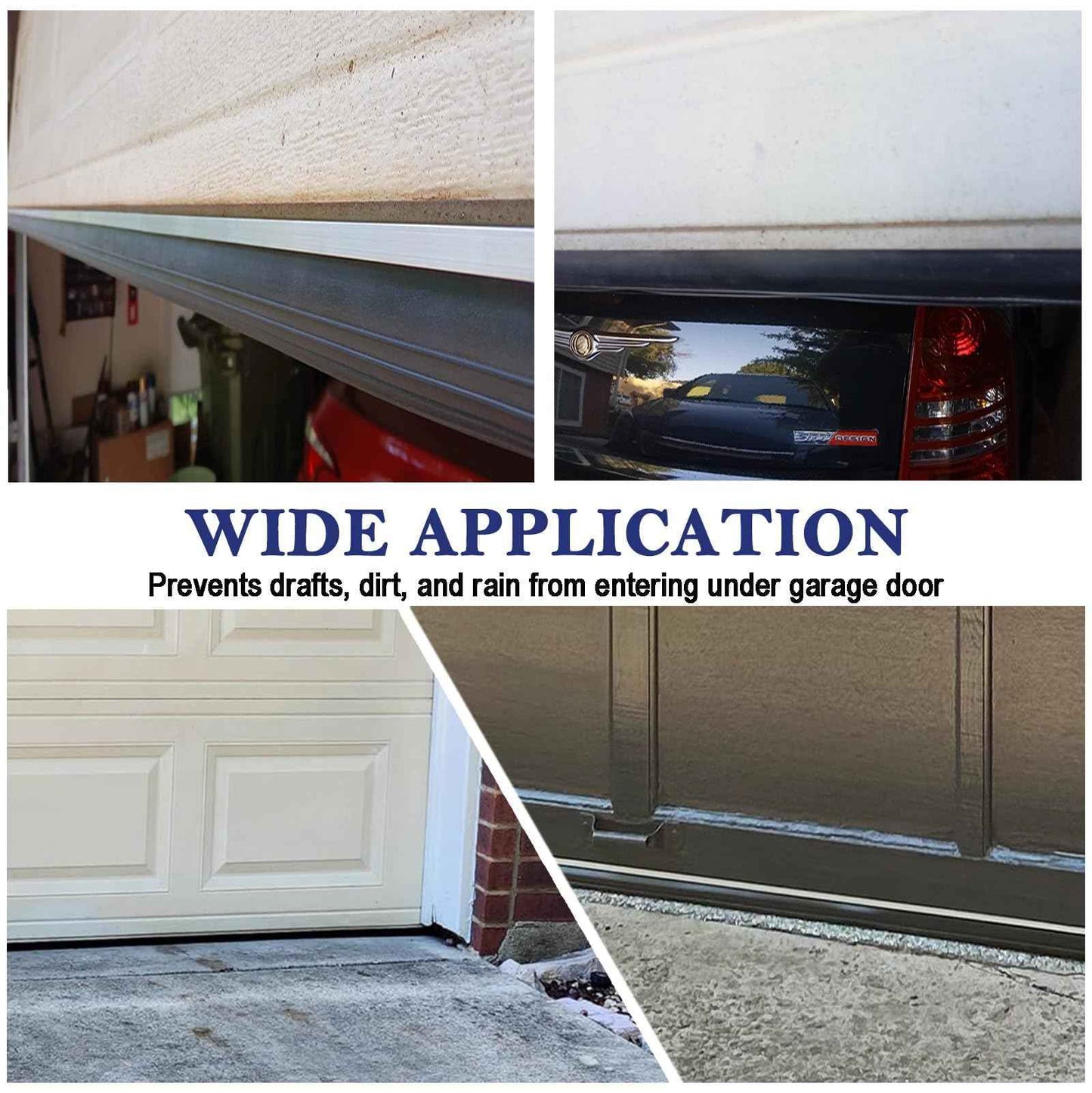 Ginchain Convex Shape Aluminum Track Garage Door Seals Weather Stripping Kit (10ft, T2-003)