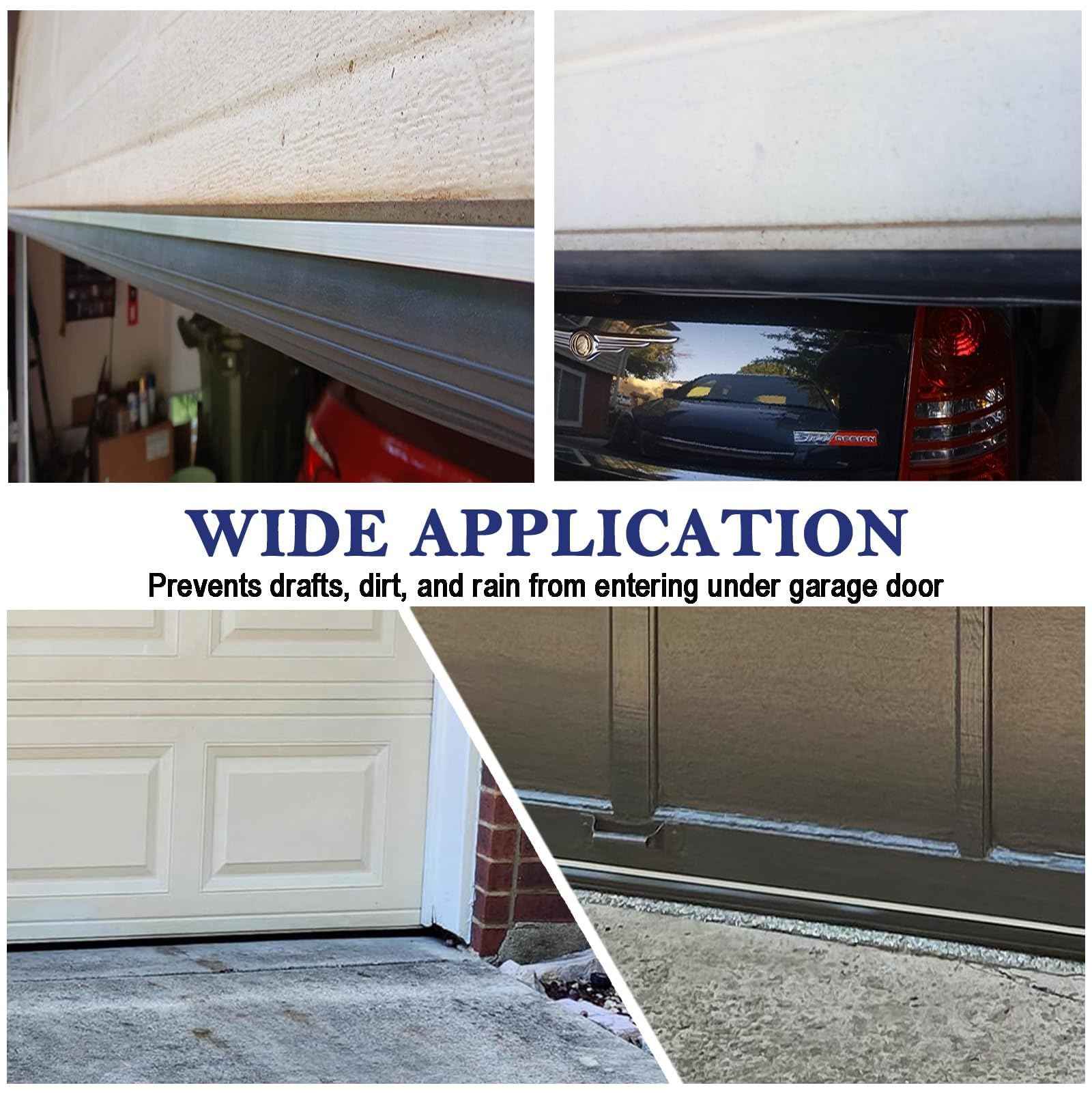 Ginchain Convex Shape Aluminum Track Garage Door Seals Weather Stripping Kit (10ft, T2-003)