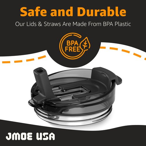 Jmoe USA 40 oz Replacement Lid For Yukon Fit Forty Tumbler With Handle | 2 in 1 Straw Lid | Made of BPA Free Tritan Plastic | 100% Leakproof Design | Dishwasher Safe (2-Pack)
