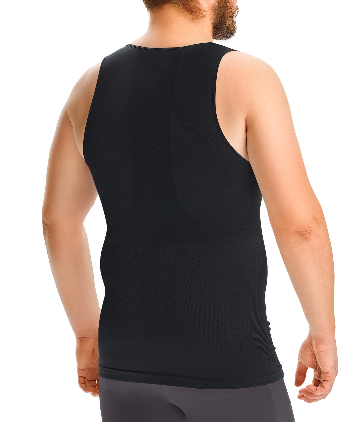 Nebility Shapewear Men Compression Shirts - Sleeveless Slimming Undershirts Tummy Control Body Shaper Tank Top Black
