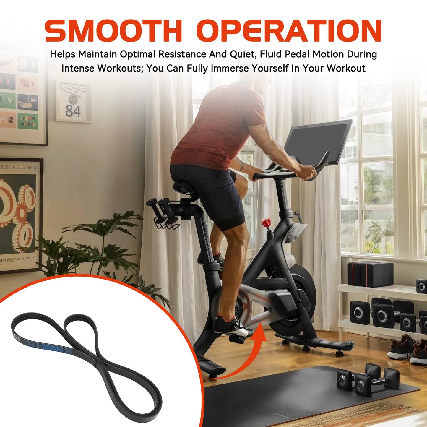 YIBEICO Drive Belt Replacement Part for Peloton Bike and Bike+, Indoor Cycling Bike Belt Accessory Replace for Peloton
