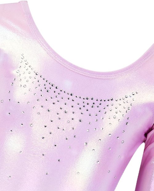 Gogokids Gymnastics Leotards - Long Sleeve Sparkly Rhinestone Dance Unitards for Girls 3-12 Years