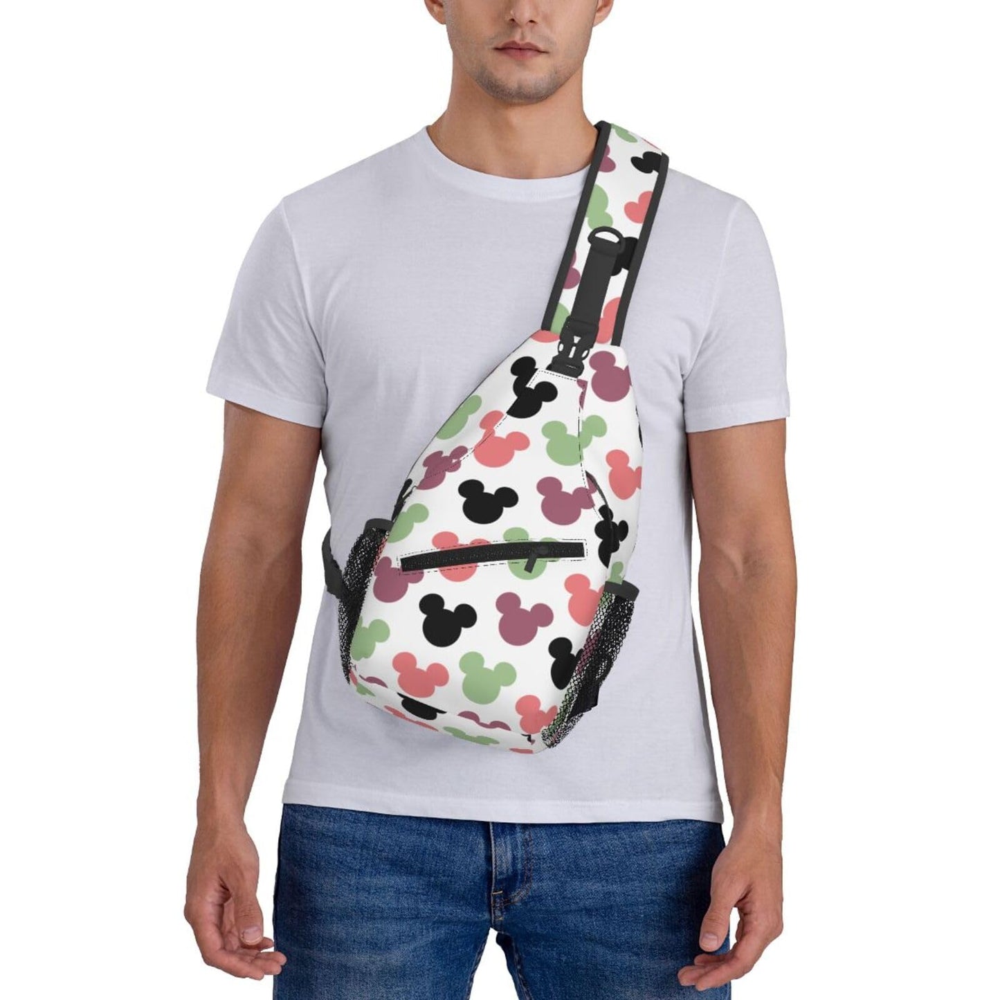 Women Sling Bag Unisex Crossbody Backpack Chest Bags Cartoon Print Sling Bags Shoulder Bag for Women Men Gym Sports Hiking Cycling Travel Casual Daypacks