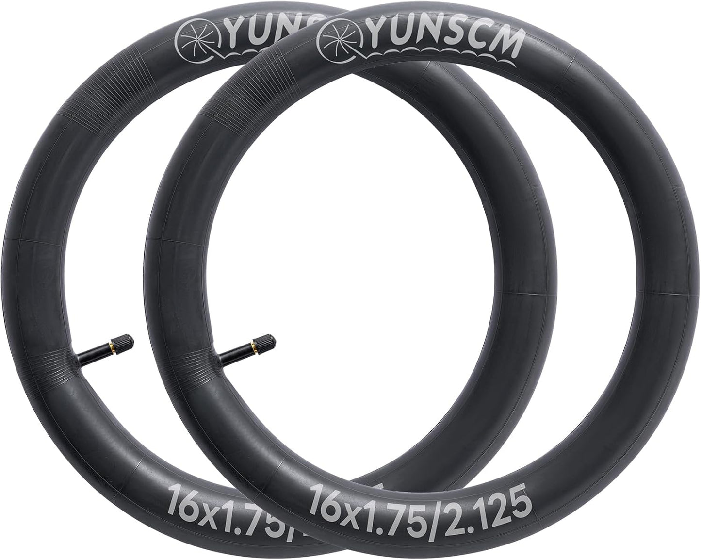 YUNSCM 16" Bike Tubes - Schrader Valve 16x1.75/2.125 | Compatible with Multiple Tire Sizes