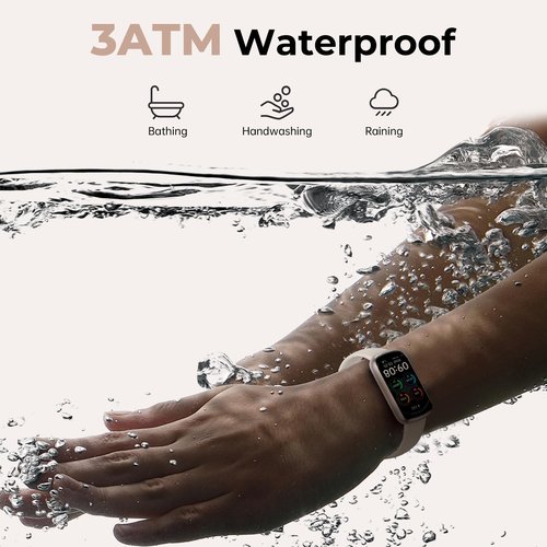 TIFOZEN Fitness Tracker with 24/7 Heart Rate, Blood Oxygen, Sleep Monitor, 3ATM Waterproof Fitness Watch/Smart Watch/Activity Tracker, Pedometer/Step Counter, Calorie Tracker for Women Men, Starlight