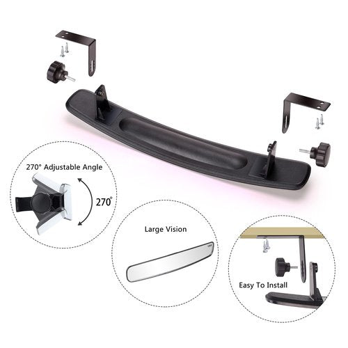 10L0L Golf Cart Rear View Mirror for Yamaha EZGO Club Car - Universal Golf Cart Mirrors 16.5" Extra Wide 180 Degree Panoramic RearView Mirror