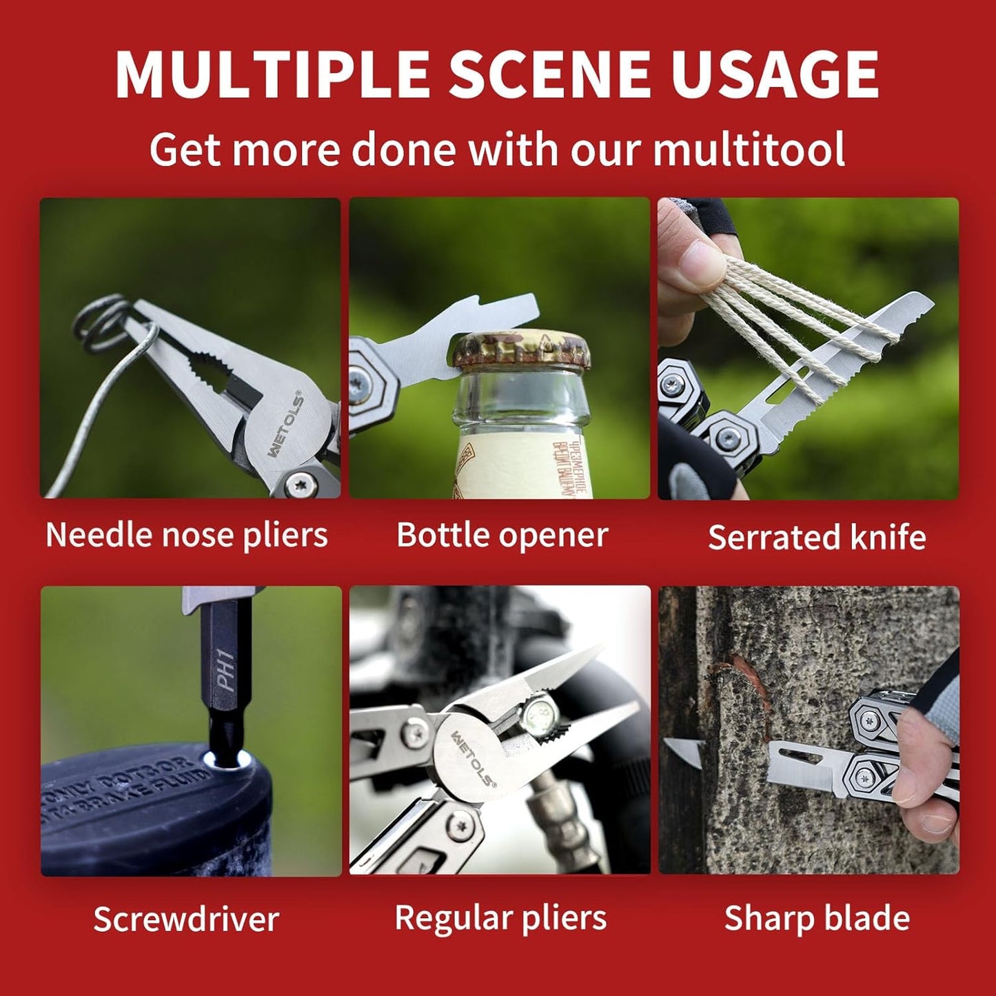 WETOLS 21-in-1 Multitool with Pocket Knife & Pliers - Perfect Christmas Gift for Men & Dads, EDC Survival Gear