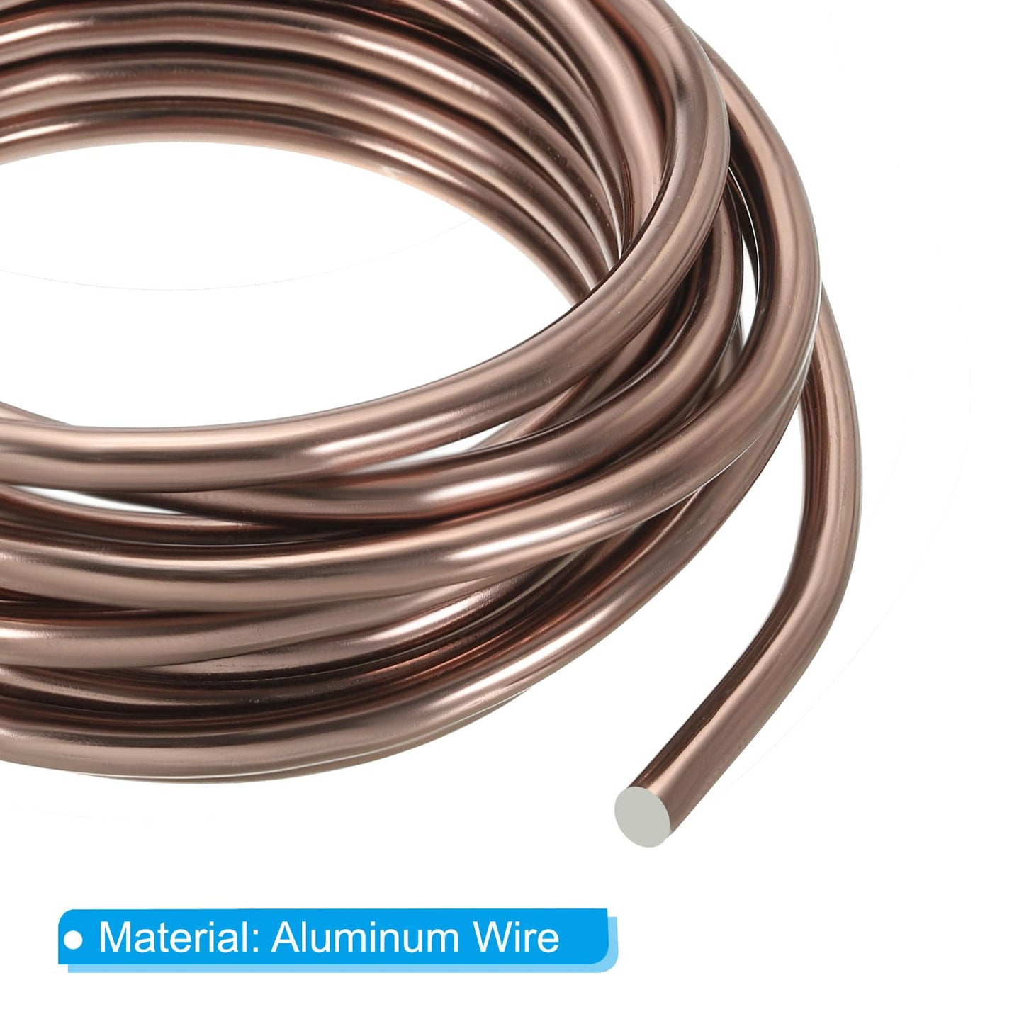 PATIKIL 6mm x 10.5ft Bonsai Training Wire, Aluminum Floral Wire Stems for Gardening, Brown