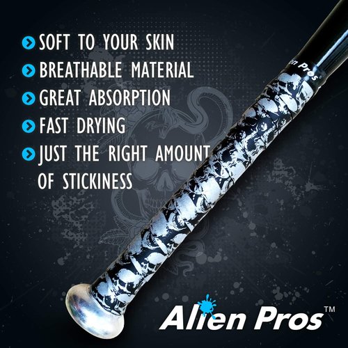 **ALIEN PROS Baseball Bat Grip Tape - 0.5MM Precut Pro Feel | Replacement for Old Grips (1 or 3 Pack)**