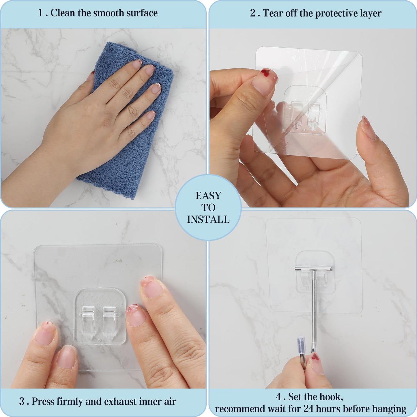 20 Pack Large Adhesive Hooks for Hanging Heavy Duty 44 lb(MAX) Christmas Fall Halloween Wreath Hangers Ornament Hooks Sticky for Wall No Damage Towel Picture Key Shower Siding Stocking Garland Strips