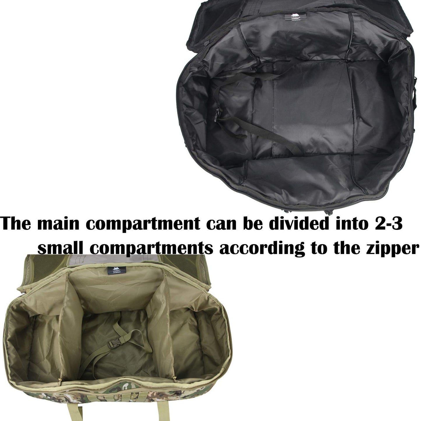 3 in 1 Tactical Travel Duffel Bag Backpack, Heavy Duty Gym Bag 85L, Black