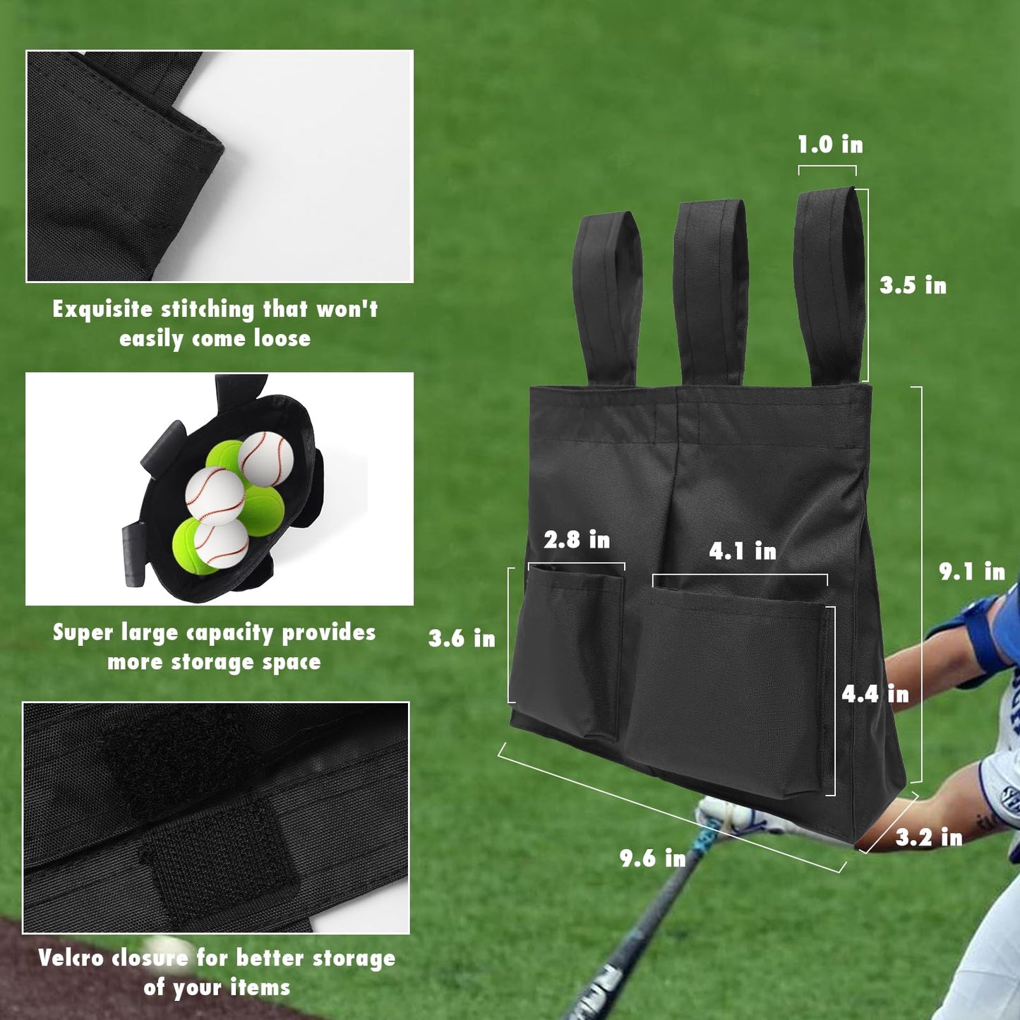 redgino 5Pcs Men’s Baseball/Softball Umpire Gear Shirt Ball Bags Clicker Hat Brush Referee Accessories Sets Jersey Kit Black XL