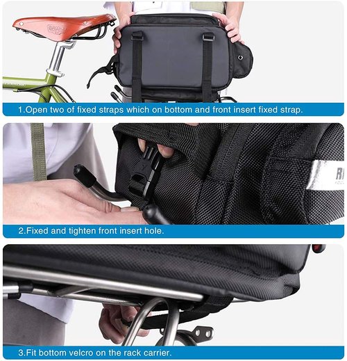 HUNTVP Bike Trunk Bag 12L Waterproof Bike Pannier for Bicycle Cargo Rack Saddle Bag Laptop Luggage Bag Rack Bicycle Bag