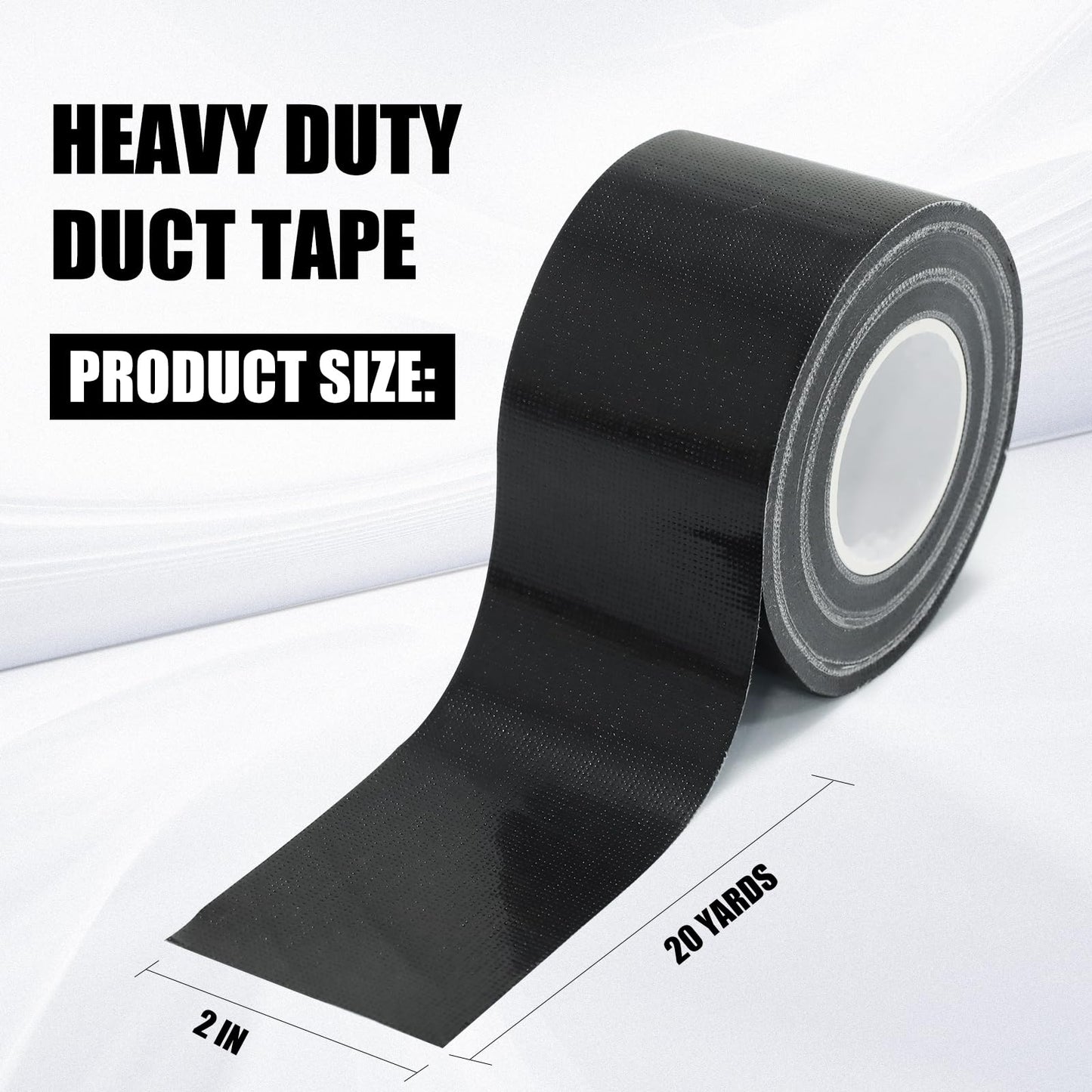 SMTAPESPRO Black Duct Tape Heavy Duty，3 Pack Heavy Duty Waterproof Black Tape,Strong Adhesive Duct Tape for Indoor Outdoor Repairs Tear by Hand, 60 Yards x 2 Inch Total