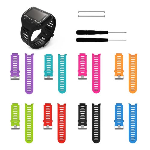 Huwokxix Watch Strap compatible with Garmin Forerunner 910XT,Adjustable Silicone Sports Strap Replacement Band for Garmin Forerunner 910XT Smart Watch