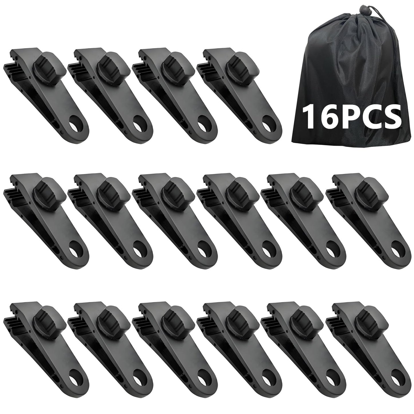 LUYADIN 16 Pcs Tarp Clips Heavy Duty Lock Grip, Tarp Clamps, Fit for Tent Awnings Caravan Canopies Car Cover Swimming Pool Cover Fasteners Clips