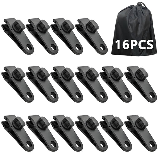 LUYADIN 16 Pcs Tarp Clips Heavy Duty Lock Grip, Tarp Clamps, Fit for Tent Awnings Caravan Canopies Car Cover Swimming Pool Cover Fasteners Clips