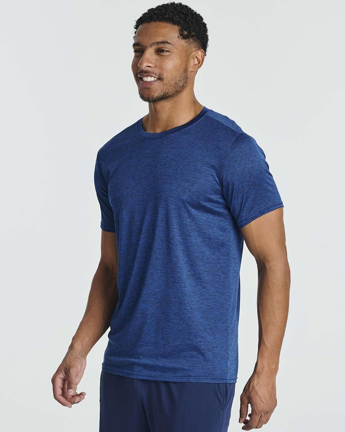 Real Essentials Men's Dry-Fit Short Sleeve Crew Neck T-Shirts - 5 Pack for Gym & Fitness Activities