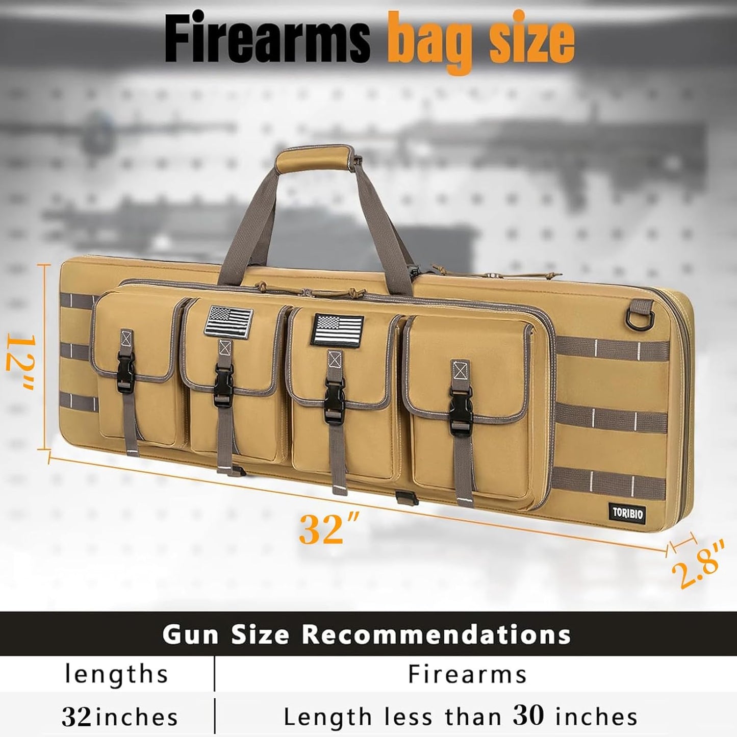 TORIBIO Double Rifle Case - Tactical Soft Bag for Firearm Storage & Transport | Fits 32" to 55" Rifles