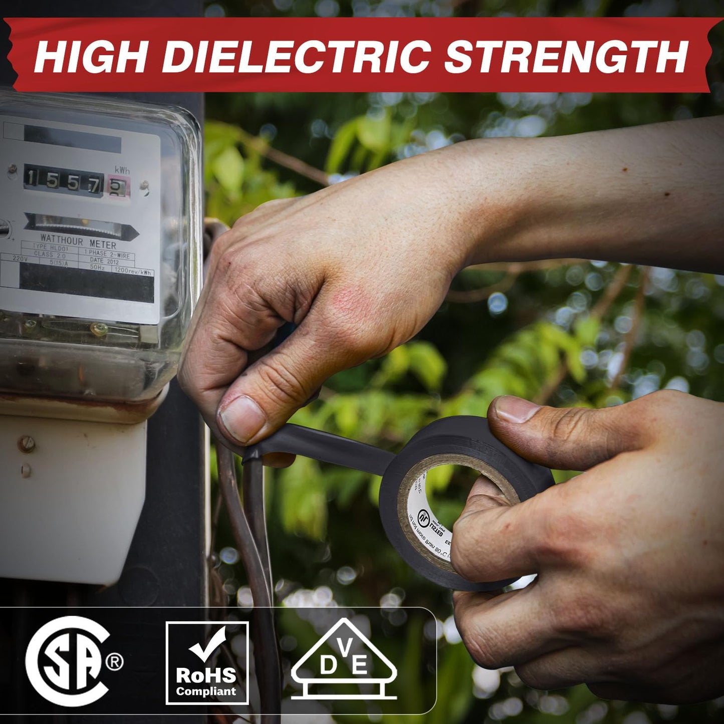 Avery Dennison Electrical Tape ¾ in x 99 ft, Professional Grade PVC Electric Tape, UL/CSA Listed Insulating Vinyl Tape for Electrical, Repairs, Automotive and Equipment, Pro-43, Black, 1 Roll