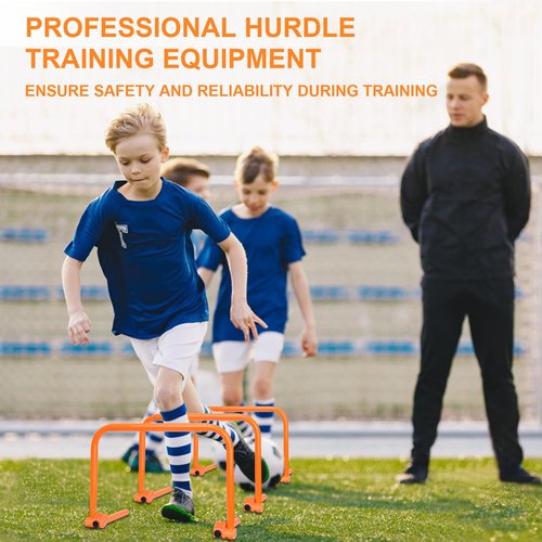 Hikeen Agility Speed Training Hurdles, Adjustable Agility Training Hurdles for Football, Basketball, Soccer Hurdles Training Equipment Set of 6, with 12 Marker Cones, 1 Storage Bag