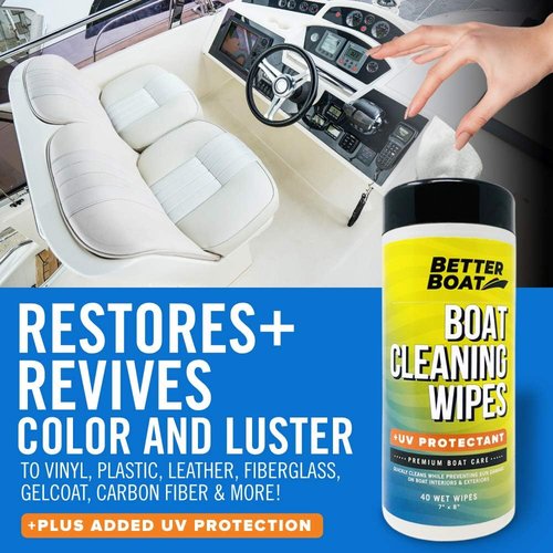 Marine Vinyl Cleaner Wipes by [Brand Name] - UV Protection for Boat Seats, Car Leather & Interiors
