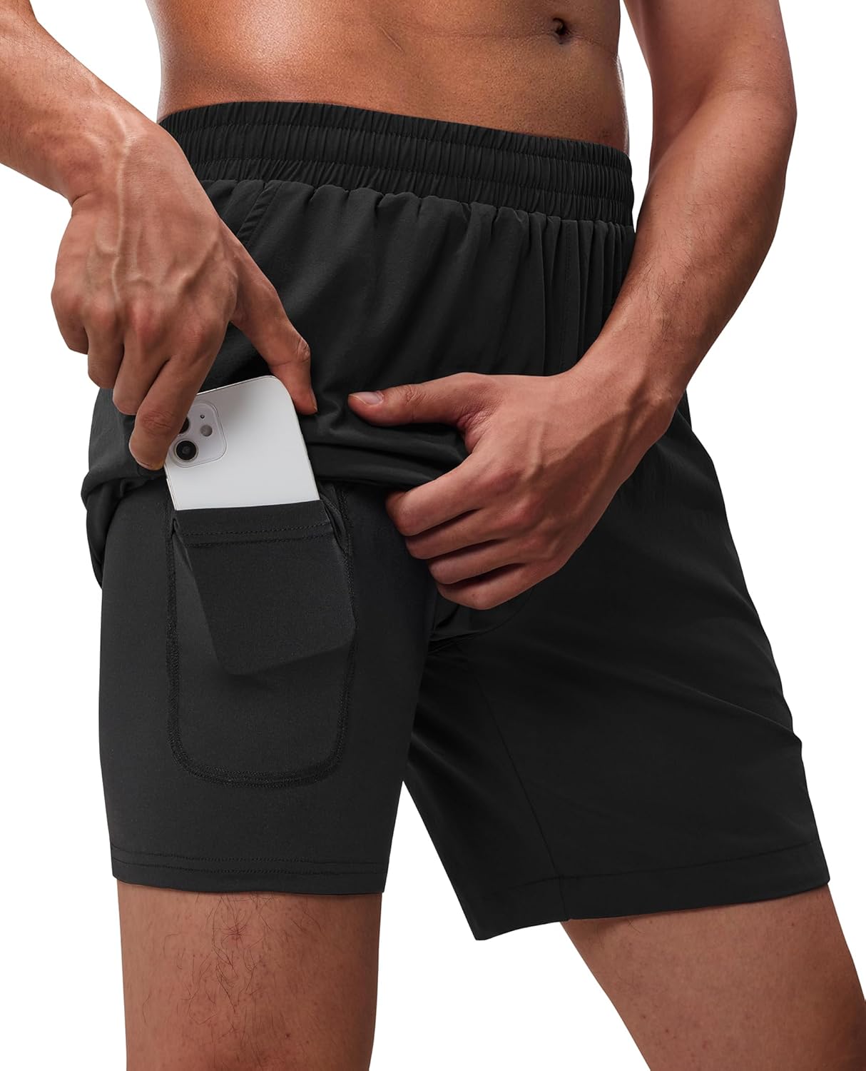 Skiennix Running Shorts for Men - 2 in 1 Quick-Dry Athletic Gym Shorts with Phone Pockets | Ideal for Tennis