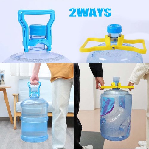 LiXiongBao 2 Pack 5 Gallon Water Bottle Handle,Heavy-Duty Water Jug Holder for Easy Carrying, Dual-Mode Design (Single/Dual-Person Lift), Ergonomic Grip