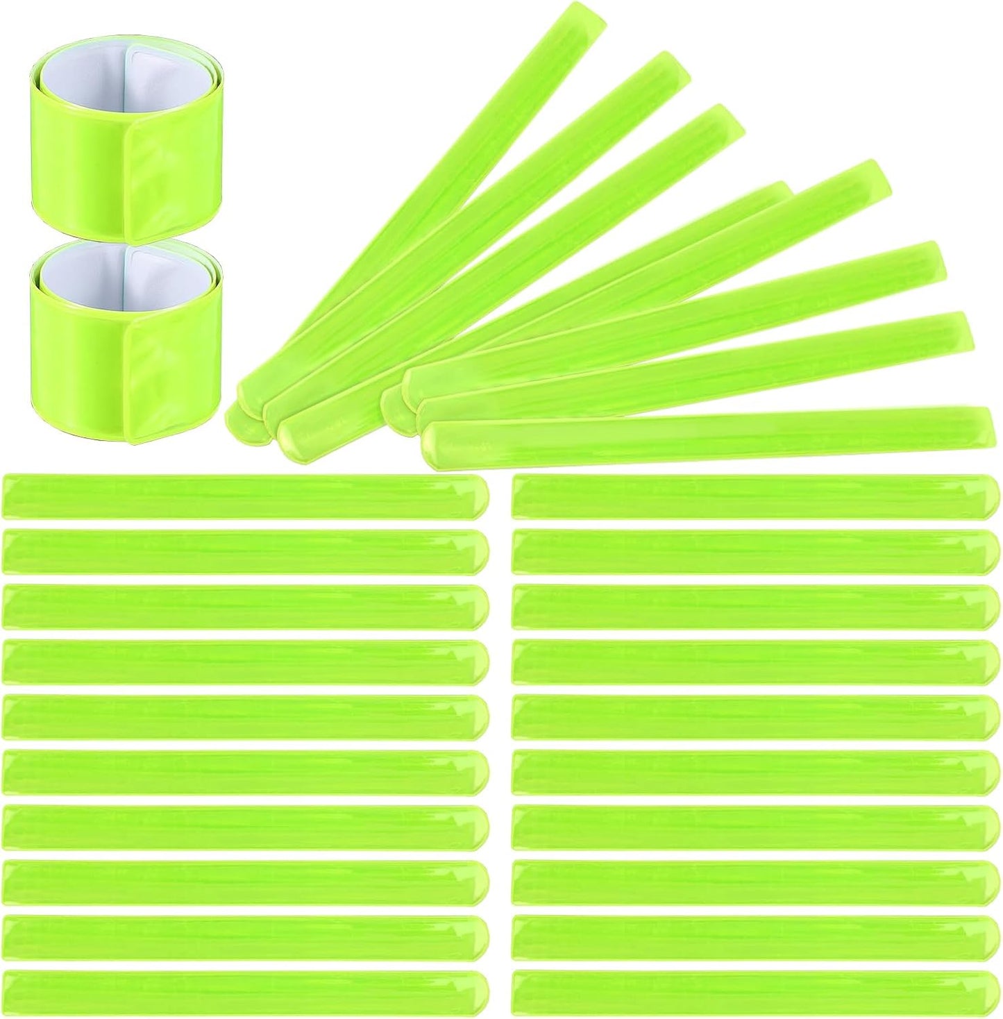 Skiennix Reflector Band Snap Bracelet - 30 Pcs High Visibility Safety Bands for Night Jogging & Cycling