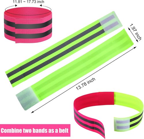 Gejoy Reflective Bands - High Visibility Safety Gear for Wrist, Arm, Ankle & Leg | 16 Pieces