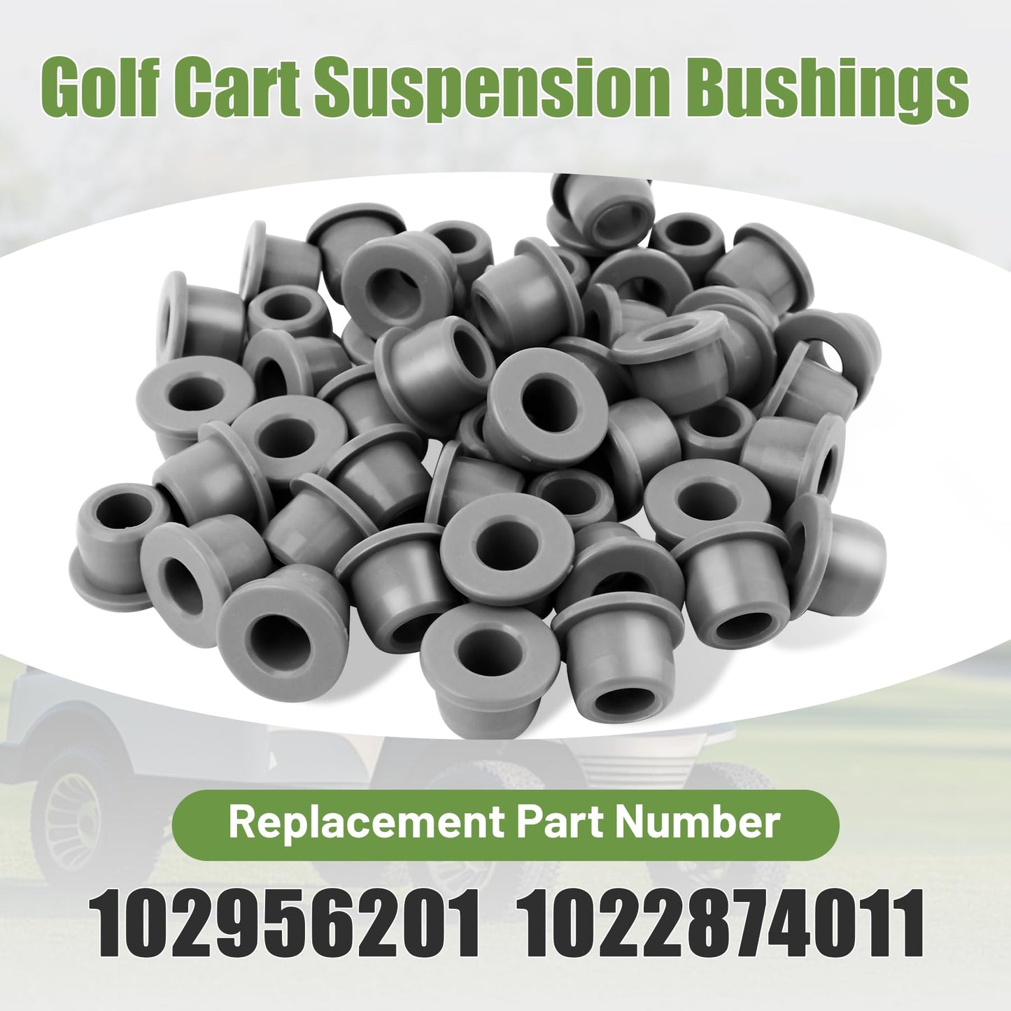 50 Pcs Golf Cart Bushing, Replace for 102956201 1022874011, Compatible with Club Car Precedent Control A Arms and Front Leaf Spring, Gray