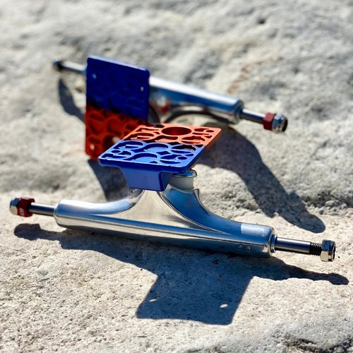ACE AF1 Skateboard Trucks - Skateboarders Favorite Skate Trucks | Pro and Beginner Trucks for Street, Park, and Bowl Skateboarding (Blue/Orange Polished, 55 AF1 (8.5"))