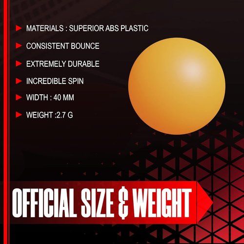 D-Xam Ping Pong Balls - 15 Pack Official Size 40mm High Bounce Training Balls | Orange & White