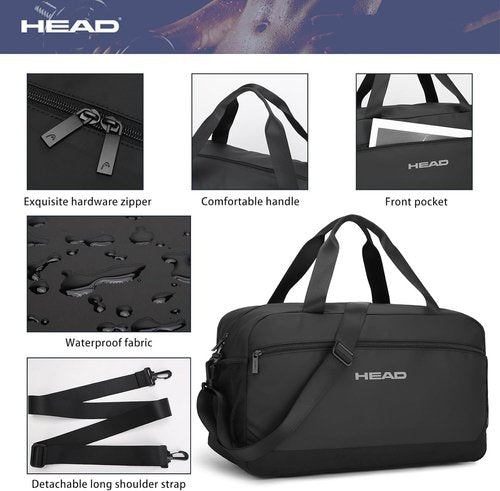 HEAD Waterproof Duffel Bag - Large Lightweight Gym Bag for Men | Durable Sports Duffle in Black