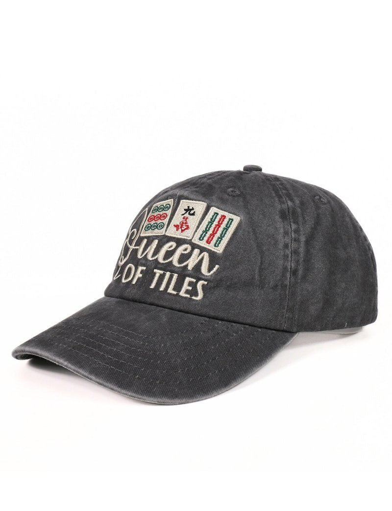 InnoBeta Mahjong Gifts for Women, Funny Embroidered Adjustable Cap for Mahjong Lovers, Friends for Birthday Christmas Grey