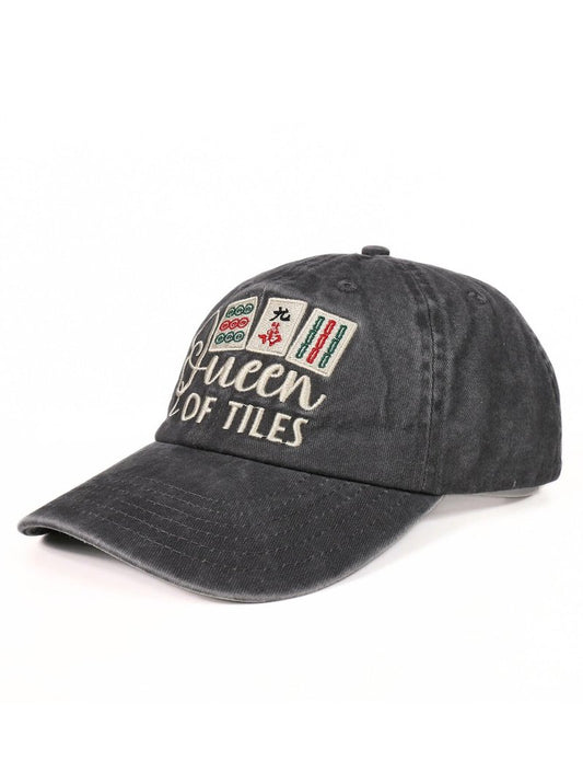InnoBeta Mahjong Gifts for Women, Funny Embroidered Adjustable Cap for Mahjong Lovers, Friends for Birthday Christmas Grey