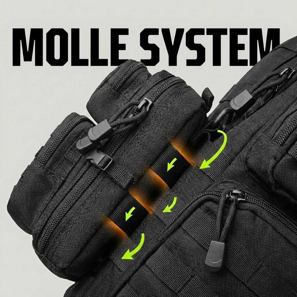 Skiennix Tactical EDC Pouch - 2 Pack Small Molle Design with US Flag Patches